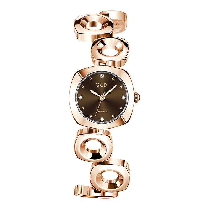 Women's Metallic 3D Square Openwork Fashion Watch