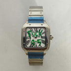 Men's 38mm Watch 316 Steel NH35 Movement Mineral Glass Green Luminous Hands