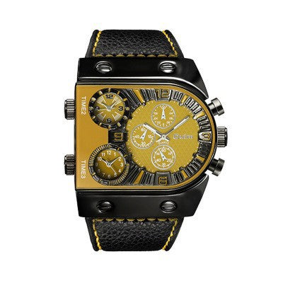 Men's Multi-Timezone Large-Dial Luminous Steel Watch