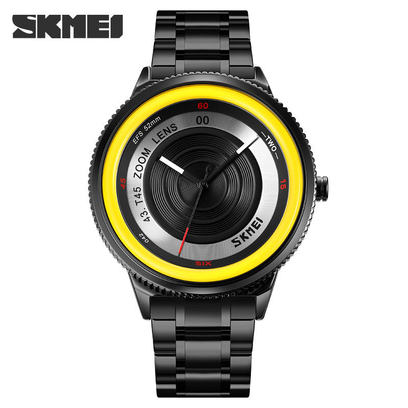 GESMART Men's No Marker Creative Dial Quartz Watch Steel Band Minimalist Personality