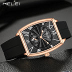 GESMART Men's Square Quartz Watch Roman Numeral Dial Water Resistant Casual Wristwatch