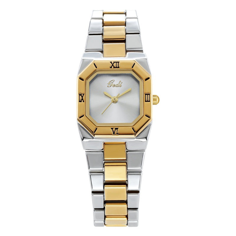 GESMART Women's Square Steel Band Quartz Watch Vintage Luxury Style Elegant Fashion