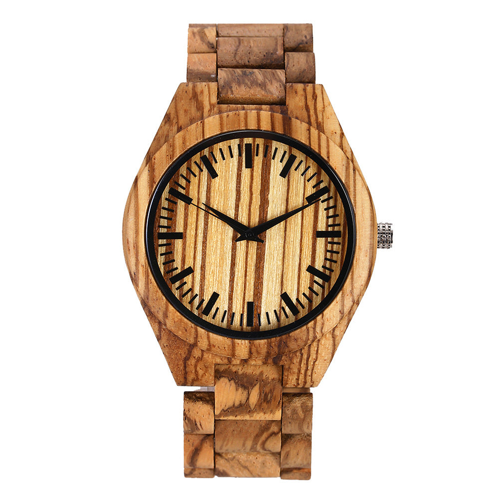 Unisex Large-Dial Vintage Wood Couple Quartz Watch