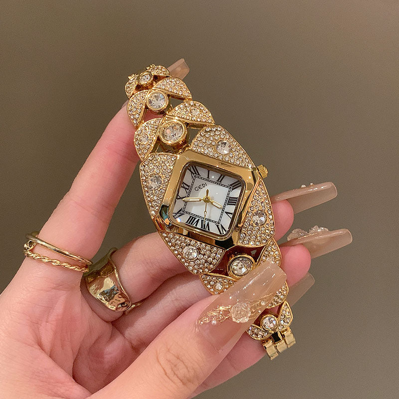 Women's Vintage Full-Rhinestone Minimalist Quartz Watch