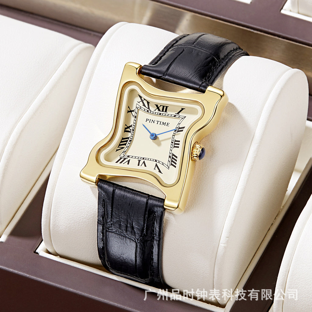 Unisex Irregular Twisted Square Couple Quartz Watch