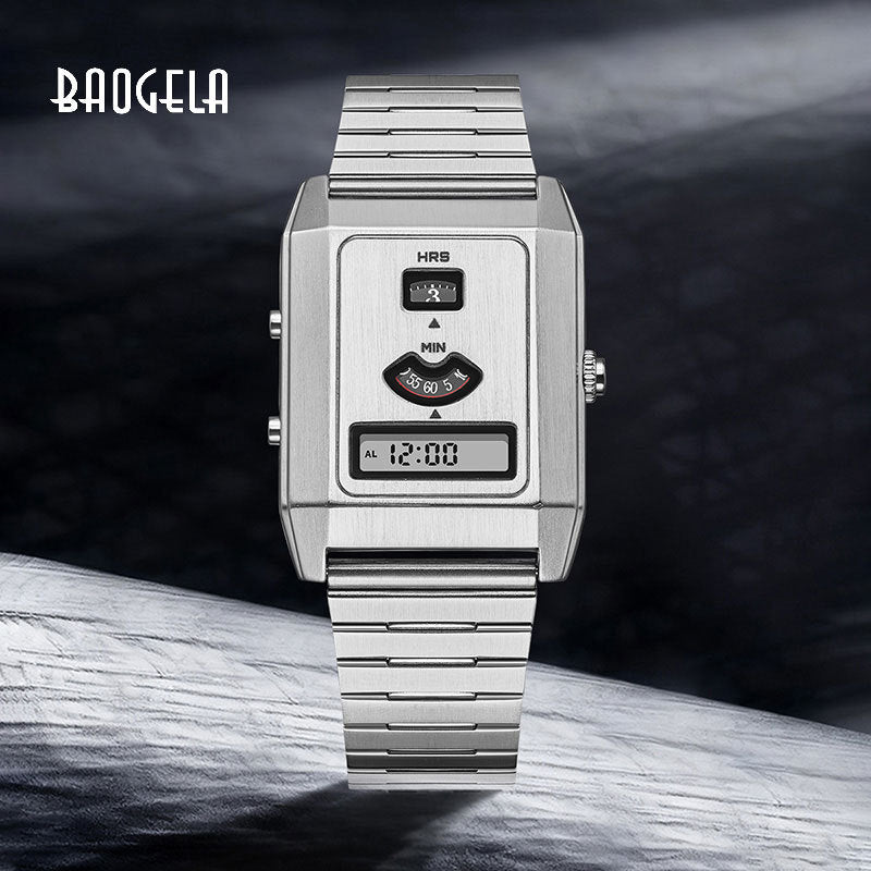 Unisex Square Dual-Display Waterproof Quartz Watch, Model 0331