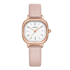 GESMART Women's Small Square Quartz Watch Leather Band Minimalist Elegant Ladies Wristwatch