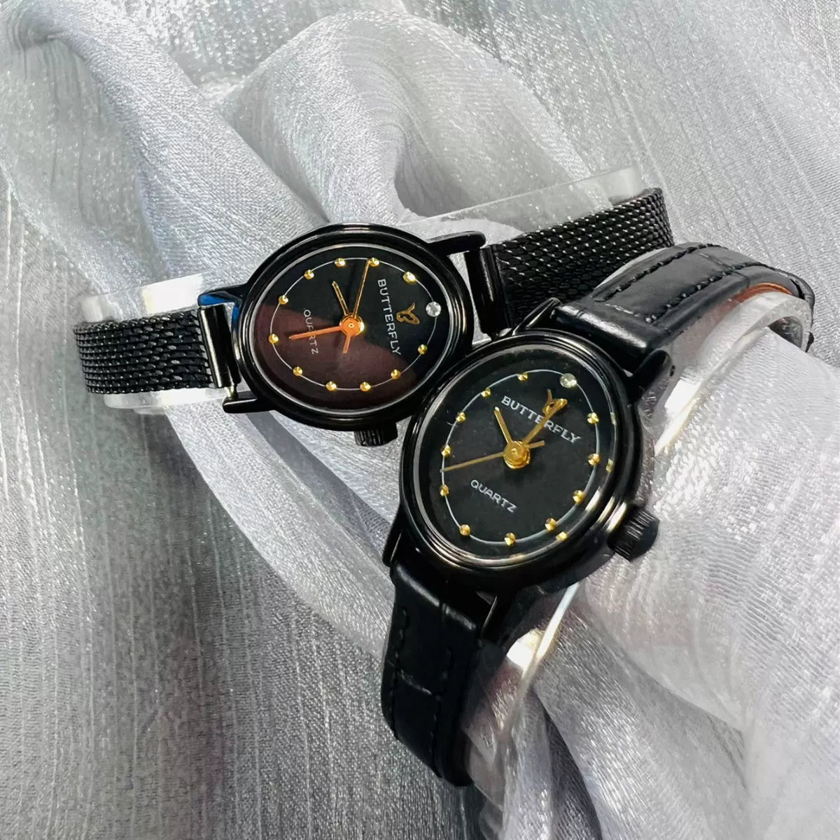 Xi'an Butterfly Ladies Quartz Watch Imported Movement Cowhide Strap Vintage