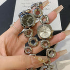 Women's Metallic 3D Square Openwork Fashion Watch