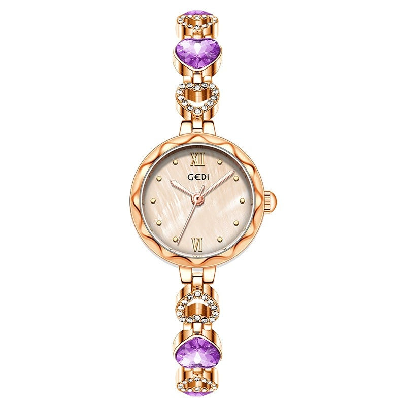 Women's Heart Rhinestone Vintage Bracelet Quartz Watch