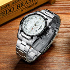 GESMART Men's Automatic Mechanical Watch Single Date Skeleton Exhibition Case Back Business