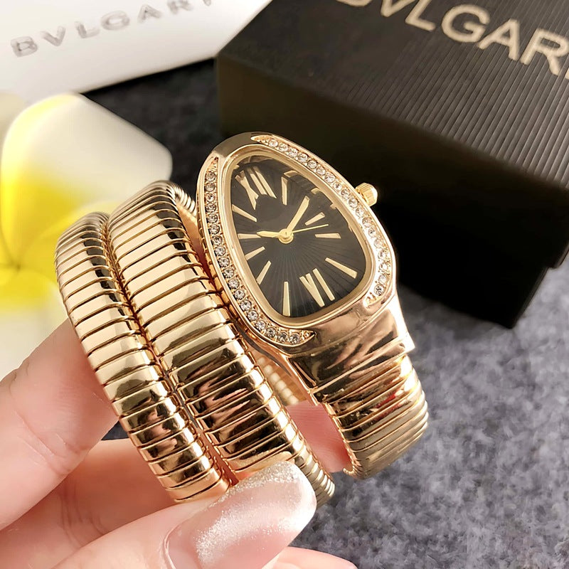 GESMART Women's Serpent Snake Design Quartz Watch Retro Fashion Trendy Ladies Wristwatch