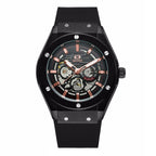 GESMART Men's 2023 New Skeleton Automatic Mechanical Watch Silicone Band Business Trendy