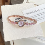GESMART 2025 New Women's Elegant Crystal Bracelet Quartz Watch Luxury Style Exquisite Ladies Wristwatch