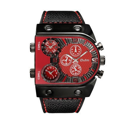Men's Multi-Timezone Large-Dial Luminous Steel Watch
