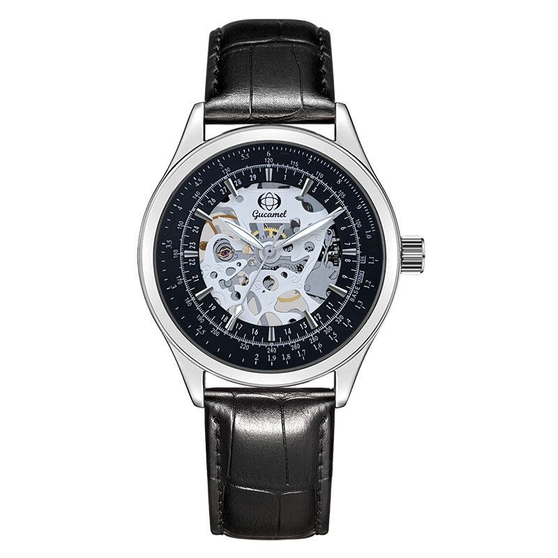 GESMART Men's Hand Winding Skeleton Mechanical Watch Casual Fashion Wristwatch
