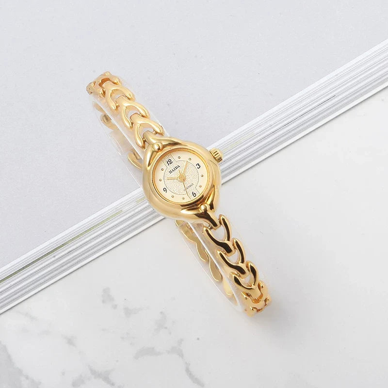 HAIDA Ladies Oval Manual Wind Mechanical Gold Watch Vintage New NOS