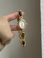 Women's Tweed Vintage Pearl Bracelet Gold-Tone Watch