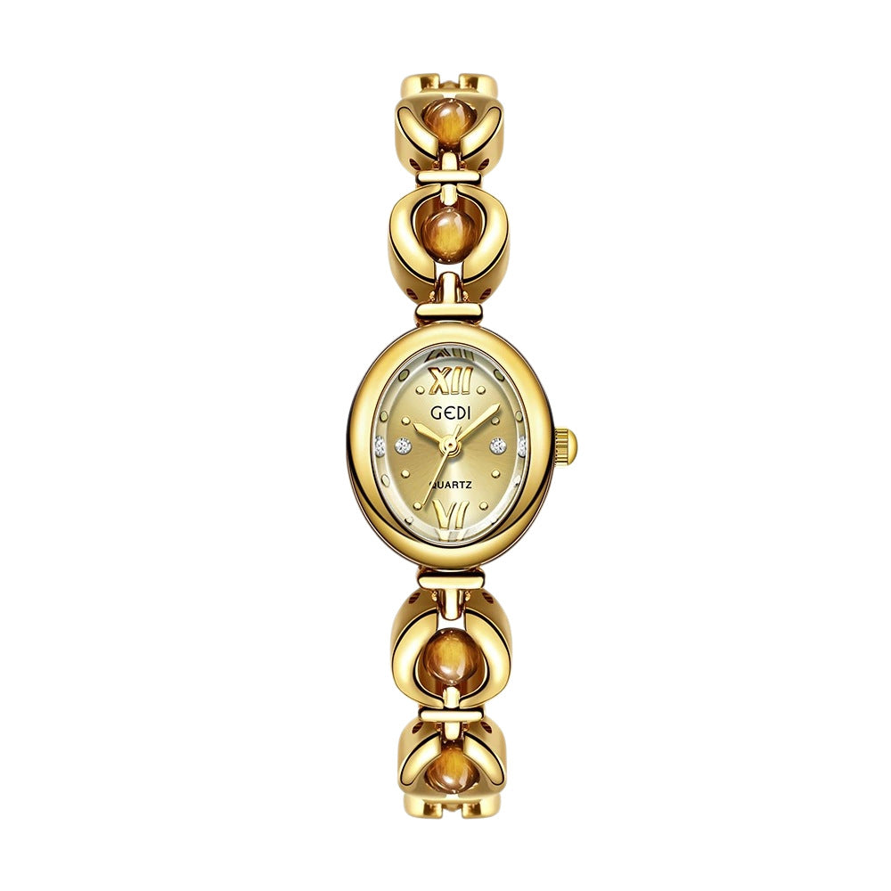 Women's Vintage Pearl Gold-Tone Bracelet Quartz Watch