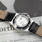 Chunlei Ladies Mechanical Watch Date Leather Strap Steel Minimalist Student