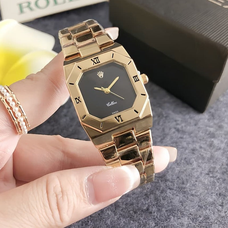 GESMART Women's Vintage Old Money Style Square Chronograph Quartz Watch Minimalist Couple Water Resistant