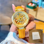 GESMART Women's Sunflower Fortune Wheel Quartz Watch Creative Turning Disc Ladies Wristwatch