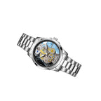 Men's See-Through Skeleton Quartz Watch, Luminous with Steel Case