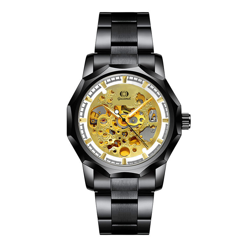 GESMART Men's High End Automatic Mechanical Watch Polygon Shape Dial Fashion Wristwatch