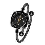 Women's Minimalist Swan Woven-Metal Bangle Quartz Watch