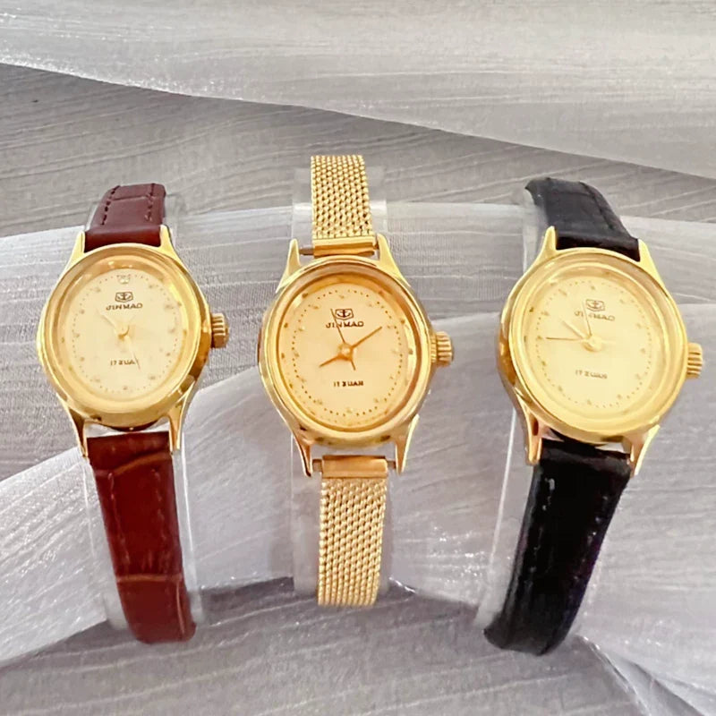 Golden Anchor Ladies Manual Wind Mechanical Watch Vintage 90s Student NOS