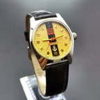 Navy Commander Men's Mechanical Watch Leather Steel Fold Strap Commemorative