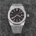 No Logo Men's Octagonal Starry Sand Automatic Watch Steel Butterfly Clasp NH35