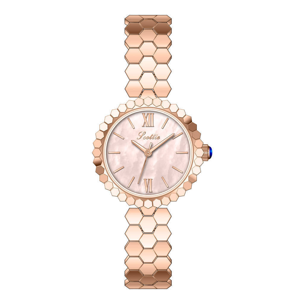 GESMART Women's Compact Steel Band Bracelet Quartz Watch Minimalist Water Resistant Ladies Wristwatch