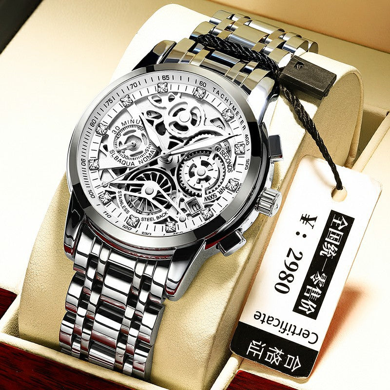 GESMART Men's Gold Tone Large Dial Watch High Grade Water Resistant Luxury Style