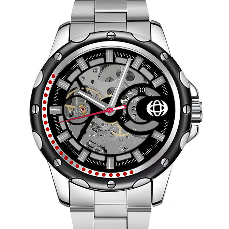 GESMART Men's Skeleton Automatic Mechanical Watch Silicone Band Sports Fashion