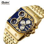 Men's Multi-Timezone Large-Dial Luminous Steel Watch