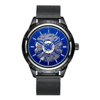 GESMART Men's Automatic Mechanical Watch Mesh Band Luminous Skeleton Exhibition Case Back