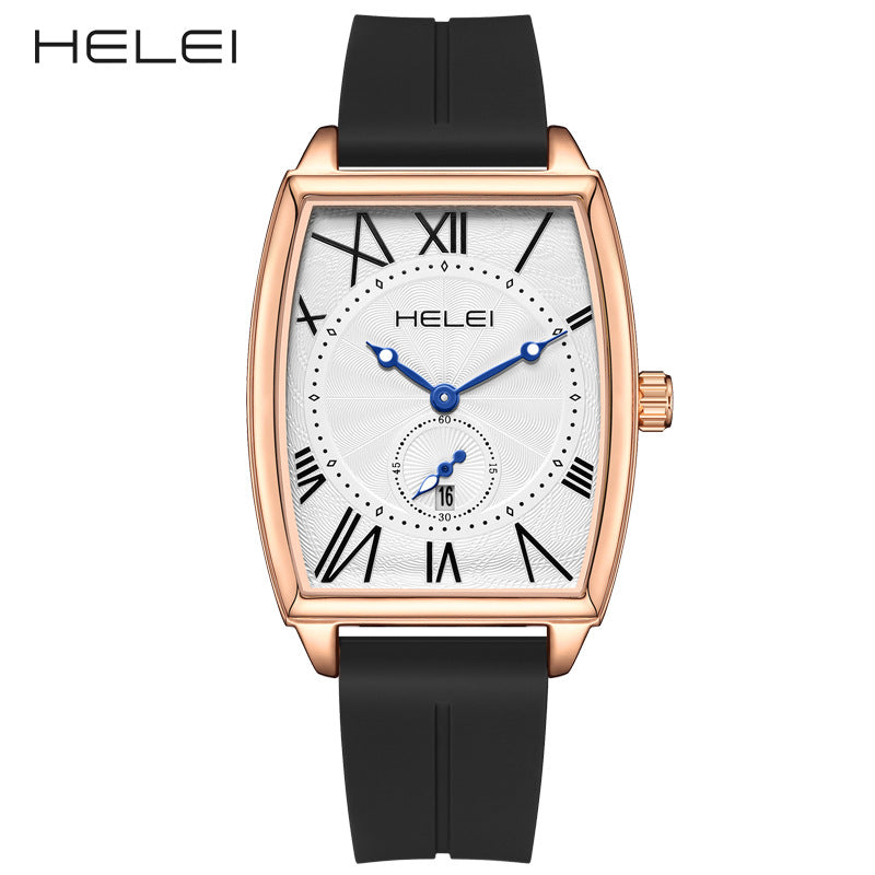 GESMART Men's Square Quartz Watch Roman Numeral Dial Water Resistant Casual Wristwatch