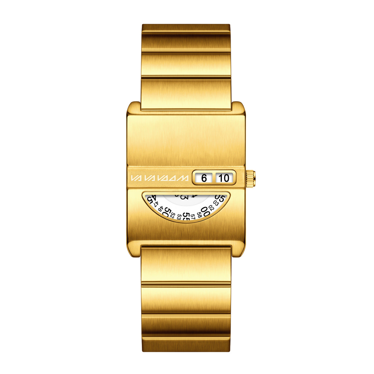 GESMART 2026 New Square Men's Watch No Hands Creative Minimalist Retro Calendar Steel Band Wristwatch