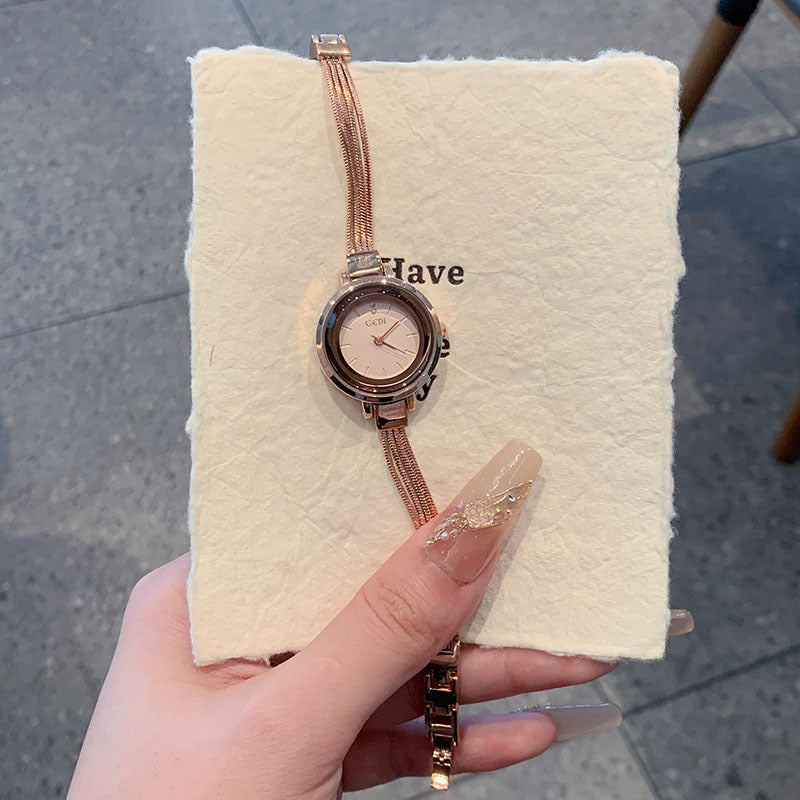 Women's Delicate Bracelet-Style Quartz Watch, Small Dial