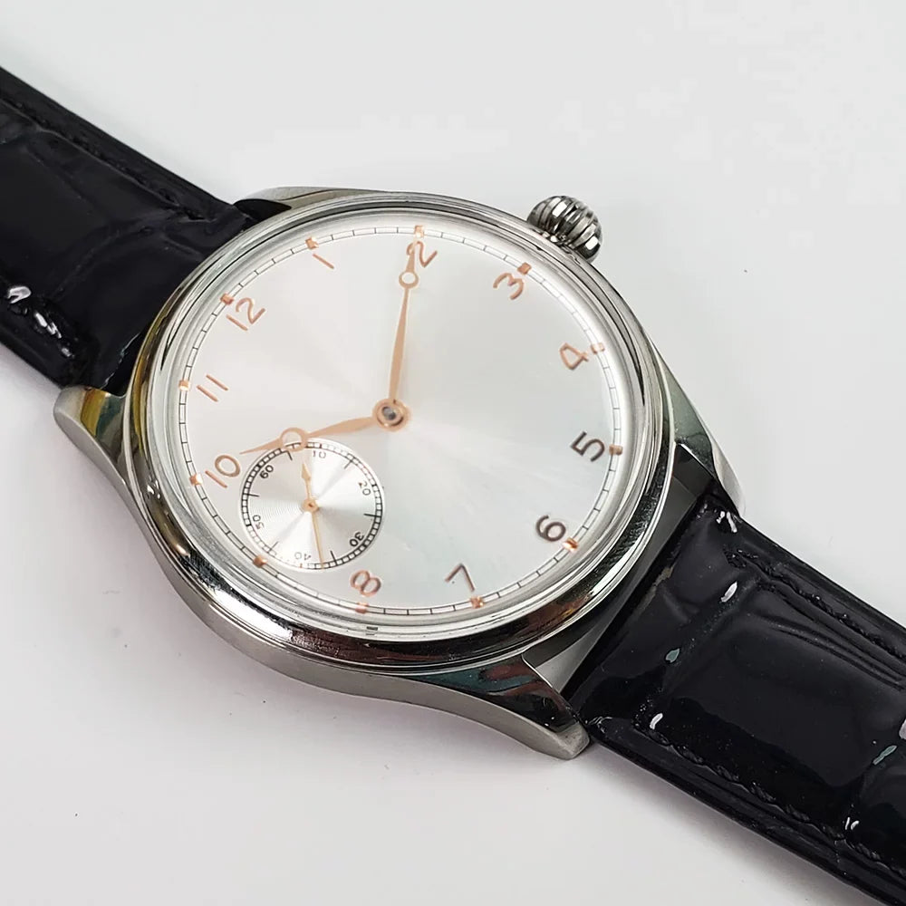 Men's 42mm Manual Wind Watch ST3600 Movement White Gold Pumpkin Crown
