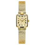 Women's Square Small Gold-Tone Vintage Quartz Watch