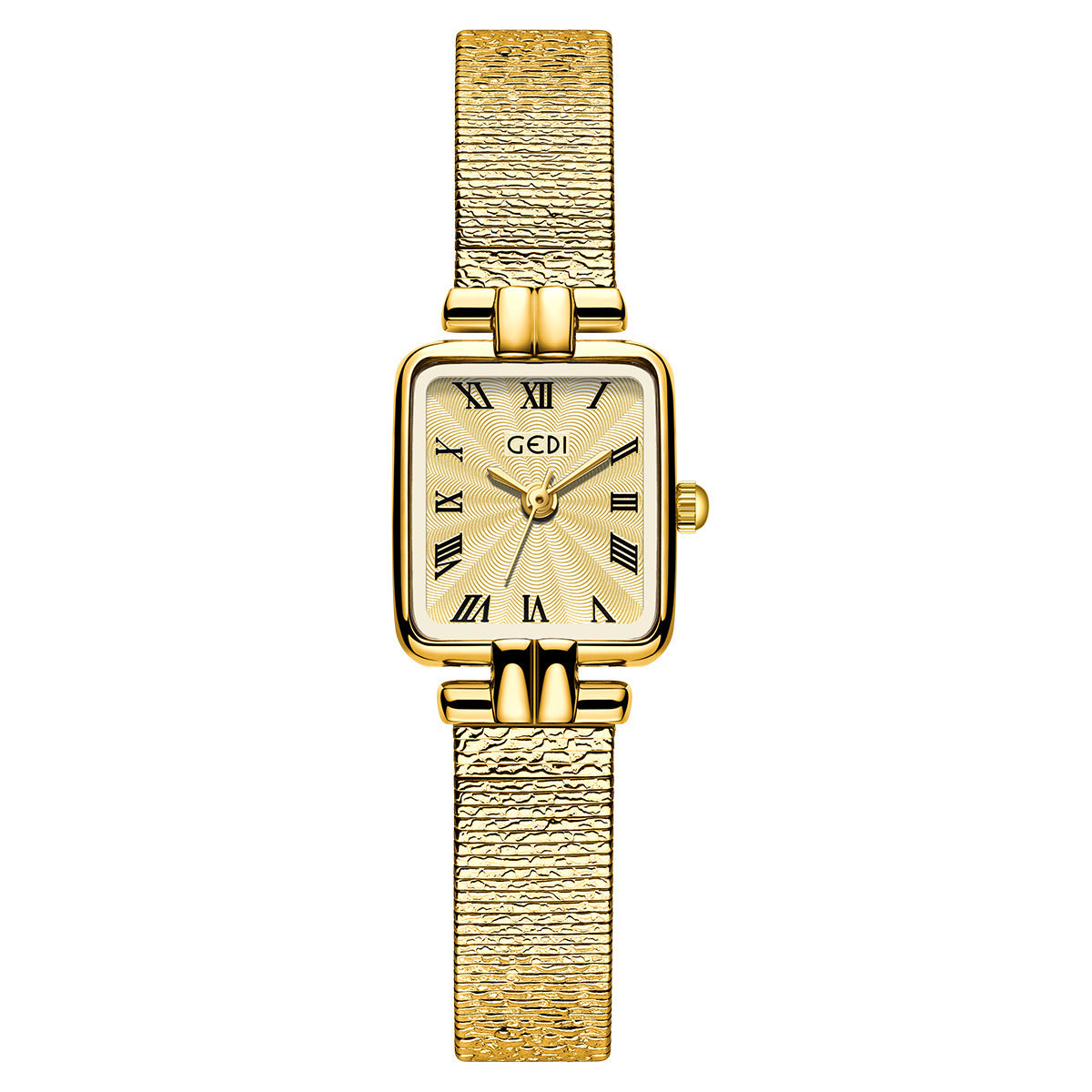 Women's Square Small Gold-Tone Vintage Quartz Watch