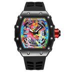 GESMART Men's Skeleton Graffiti Style Quartz Watch Fashion Trendy Premium Water Resistant