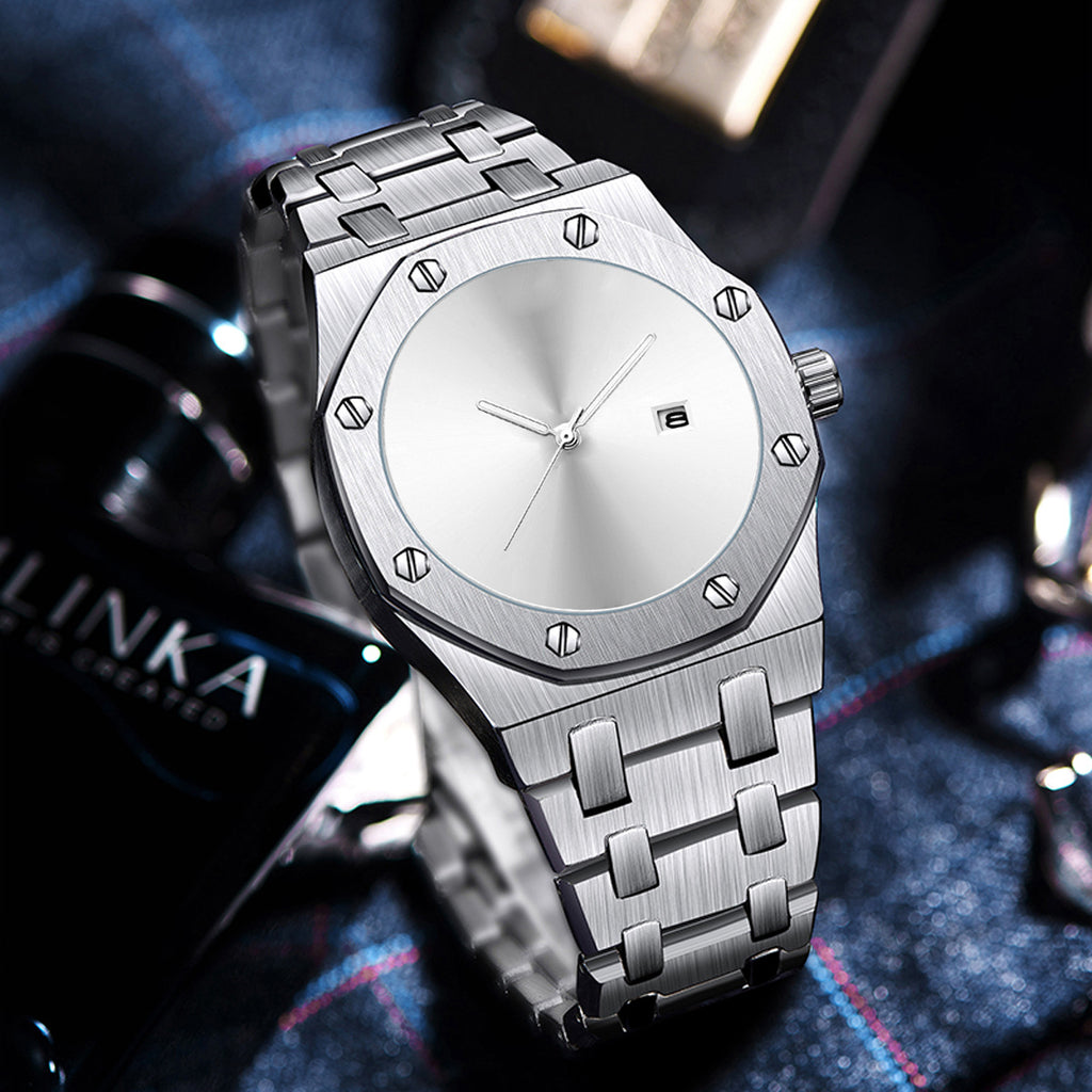 GESMART Men's Creative Cool Tech Steel Band Quartz Watch Fashion Trendy Wristwatch