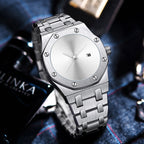 GESMART Men's Creative Cool Tech Steel Band Quartz Watch Fashion Trendy Wristwatch