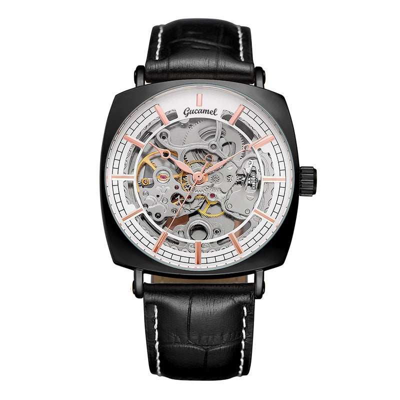 GESMART Men's New Skeleton Automatic Mechanical Watch European American Style Casual Fashion