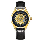 GESMART Men's Hand Winding Skeleton Mechanical Watch Casual Fashion Wristwatch