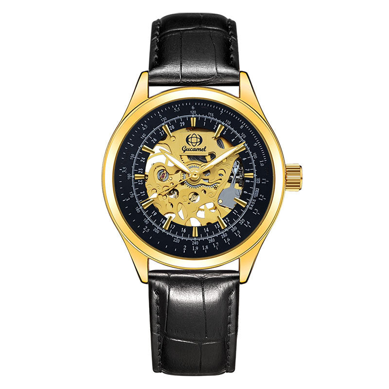 GESMART Men's Hand Winding Skeleton Mechanical Watch Casual Fashion Wristwatch