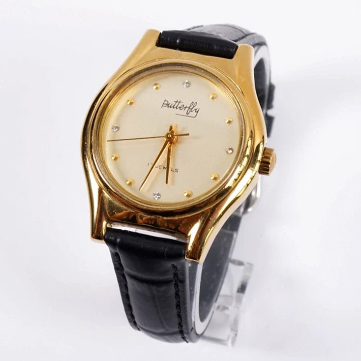 Xi'an Butterfly Ladies Manual Wind Mechanical Watch Slim Vintage 90s NOS